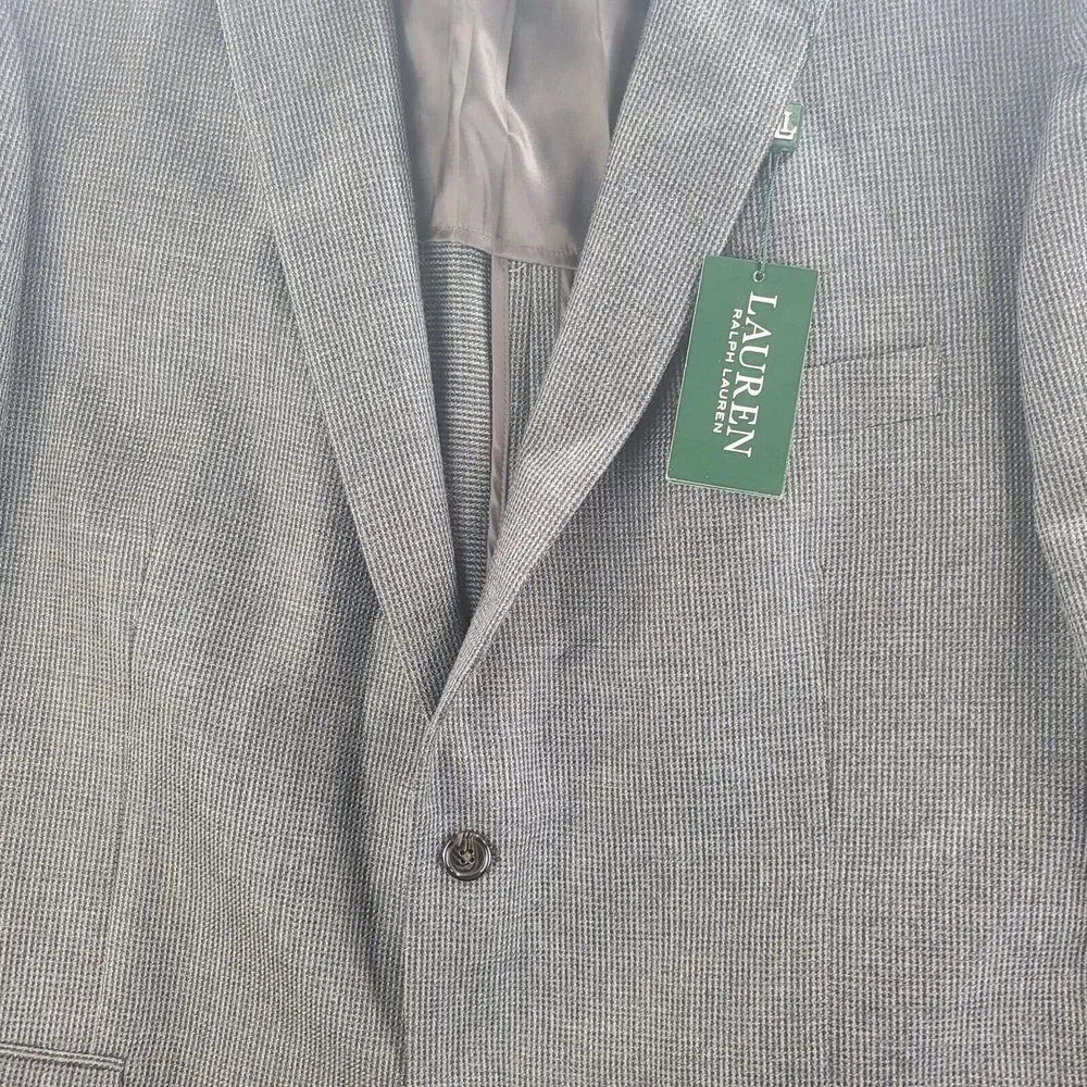 Polo Ralph Lauren Blazer Charcoal Gray Mens‎ 50 L 100% Wool Jacket - MSRP: $400